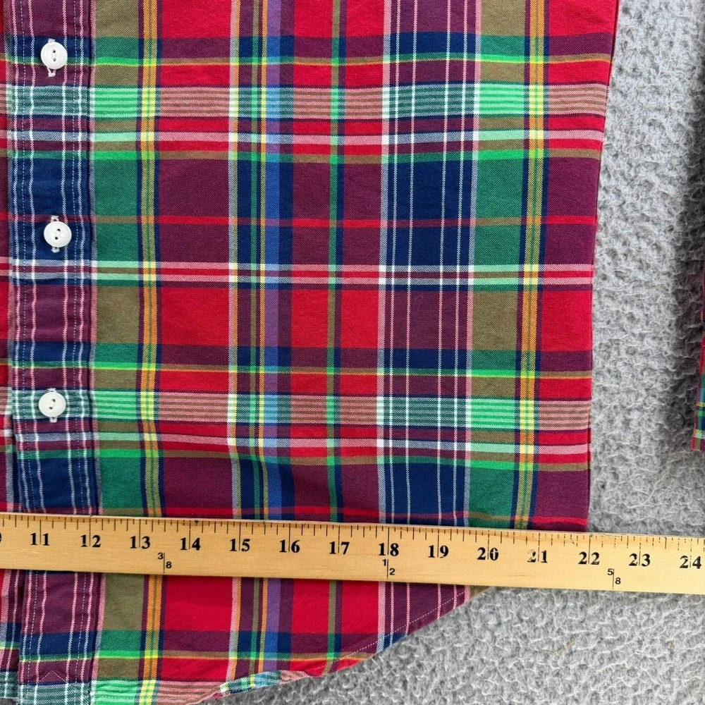 Polo Ralph Lauren Classic Fit Madras Plaid Button Down Shirt Multi Color Mens M